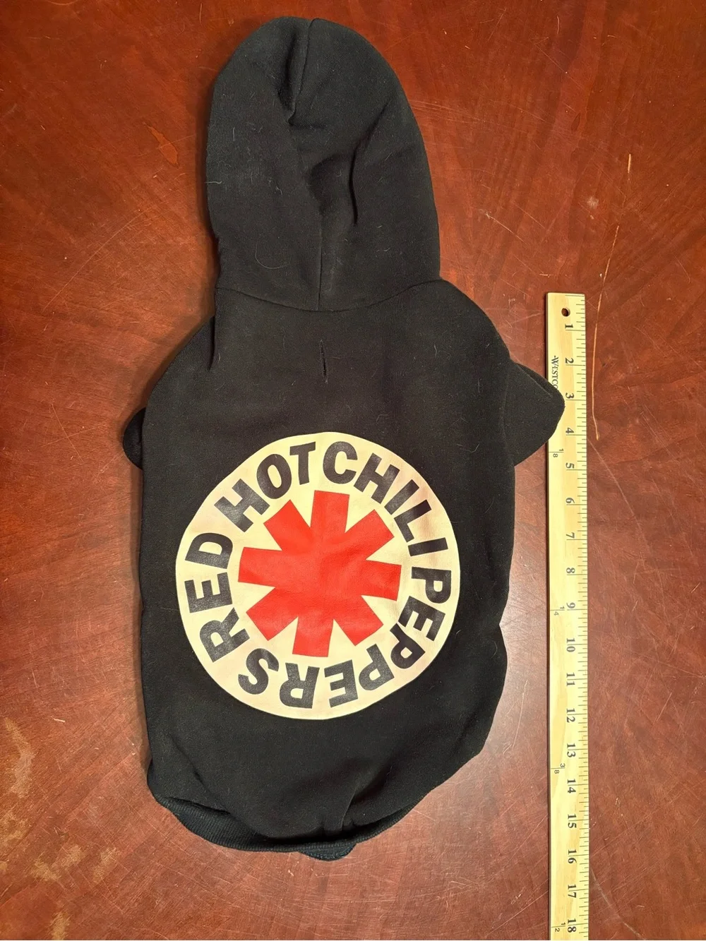 Red Hot Chili Peppers Black Dog Hoodie with Red Logo